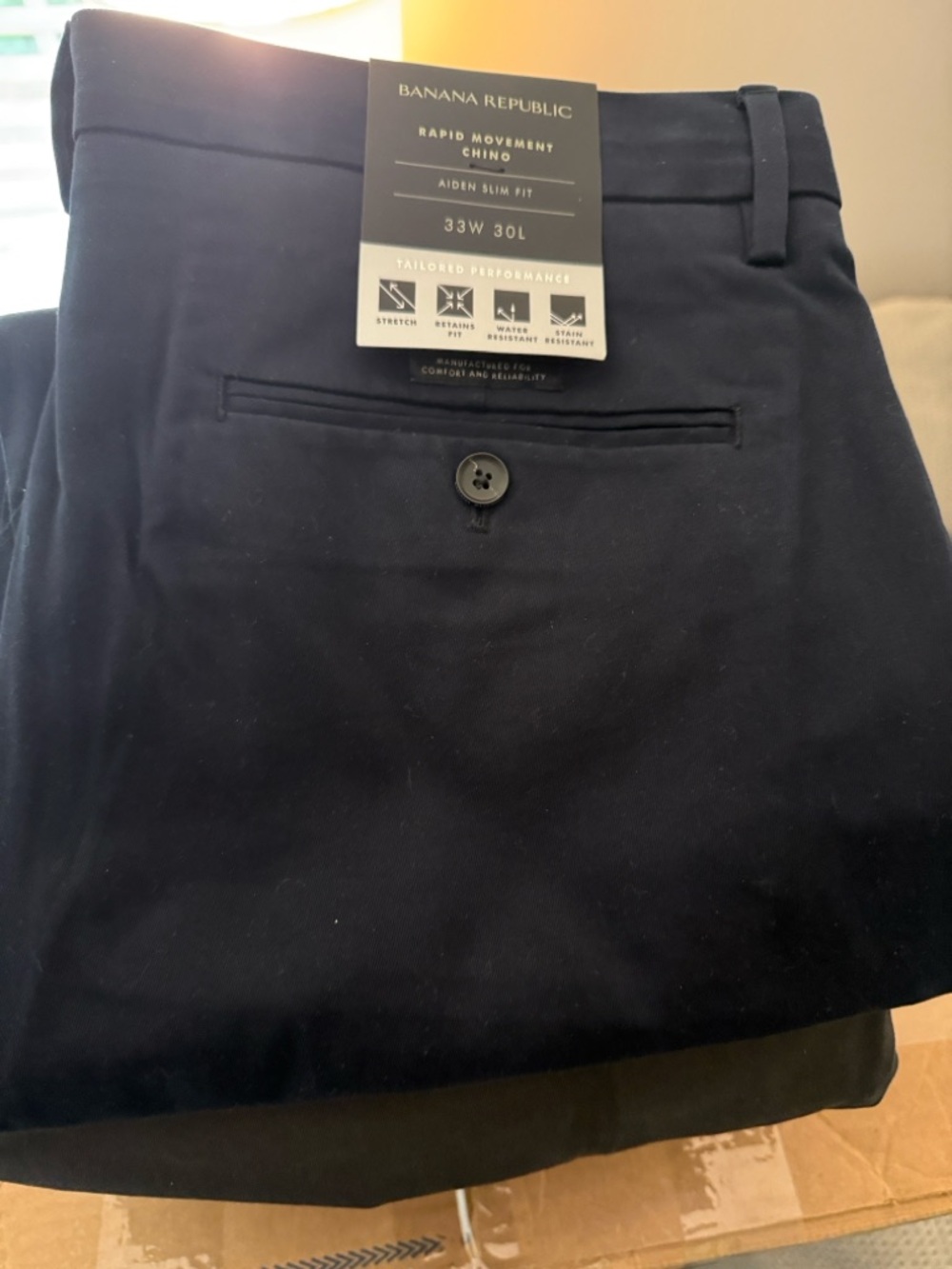Banana Republic Men's Rapid Movement Chino - Navy Blue